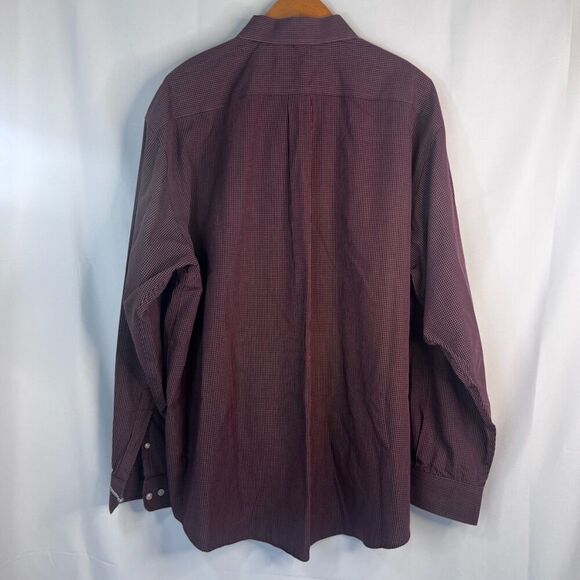 Roundtree & Yorke Gold Label Non Iron Subtle Plaid Cotton Button Front Size XL - Picture 2 of 10